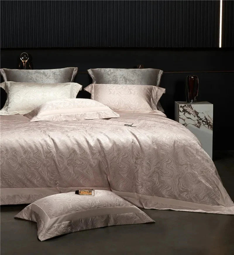 4-Piece Wave Texture 1000 TC Duvet Cover Set