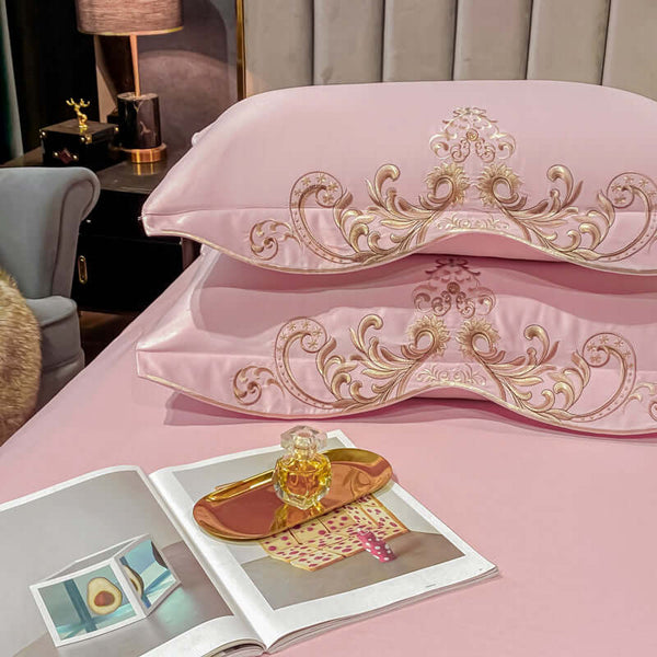 Golden Luxe Embroidered Pillowcases (Set of 2)