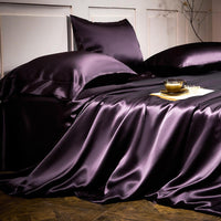 Arya Dark Violet Mulberry Silk Pillowcase Pair