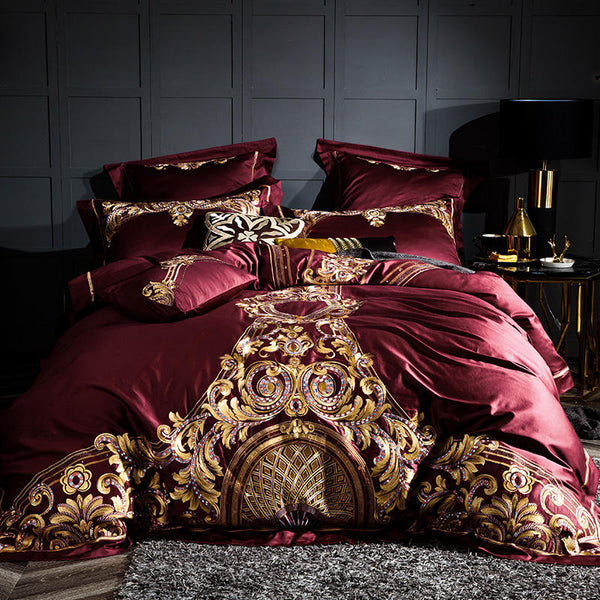 Cassandra Bordeaux 1000 TC Luxury Egyptian Cotton Duvet Cover Set