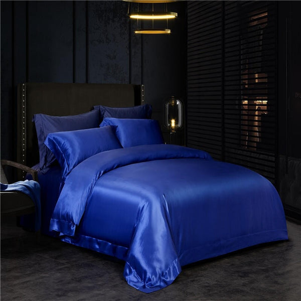 Electric Blue 25 Momme Mulberry Silk Bedding Set