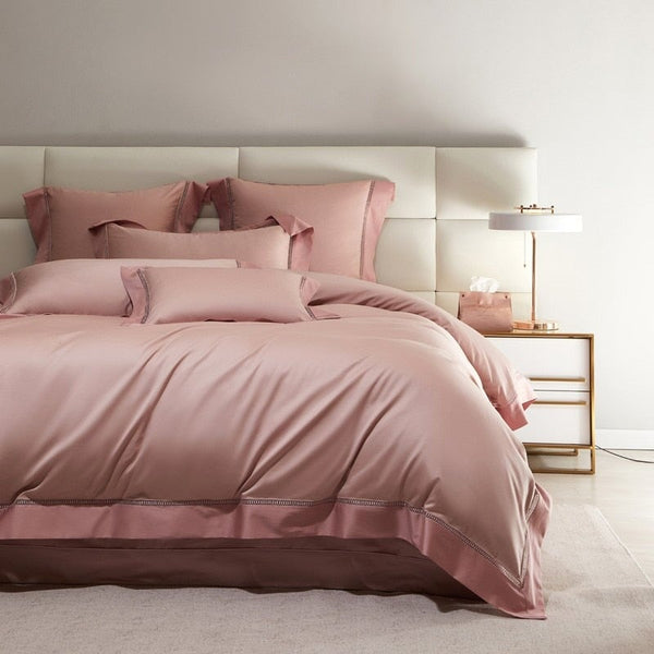 Essence Dusty Rose 1000 TC Egyptian Cotton Duvet Cover Set