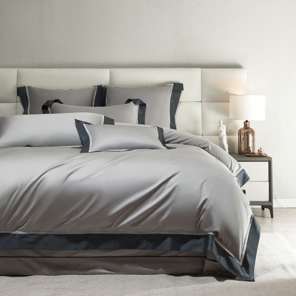 Essence Grey 1000 TC Egyptian Cotton Duvet Cover Set