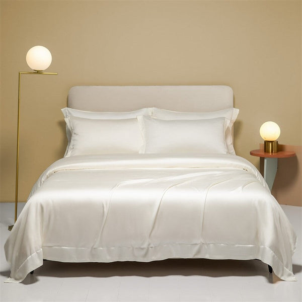 Freya Natural White Eucalyptus Lyocell Duvet Cover Set