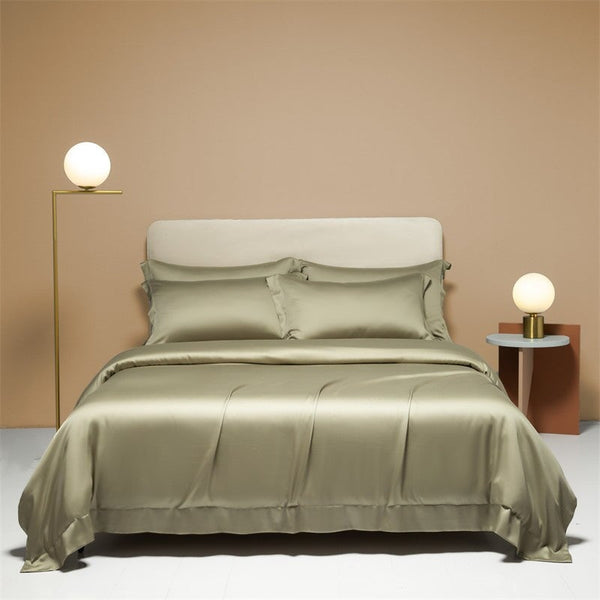 Freya Olive Green Eucalyptus Lyocell Duvet Cover Set