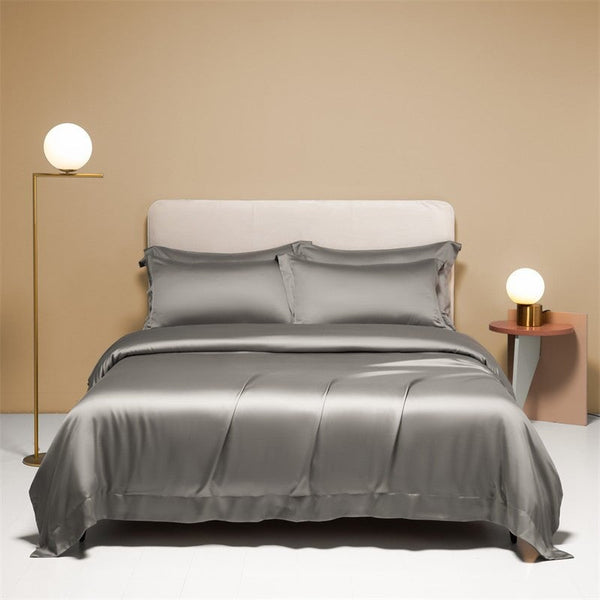 Freya Slate Grey Eucalyptus Lyocell Duvet Cover Set