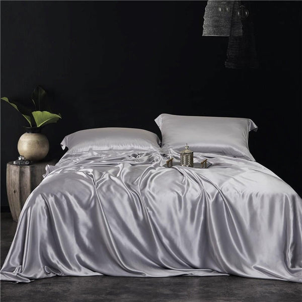 Grey Luxury Pure 25 Momme Mulberry Silk Bedding Set