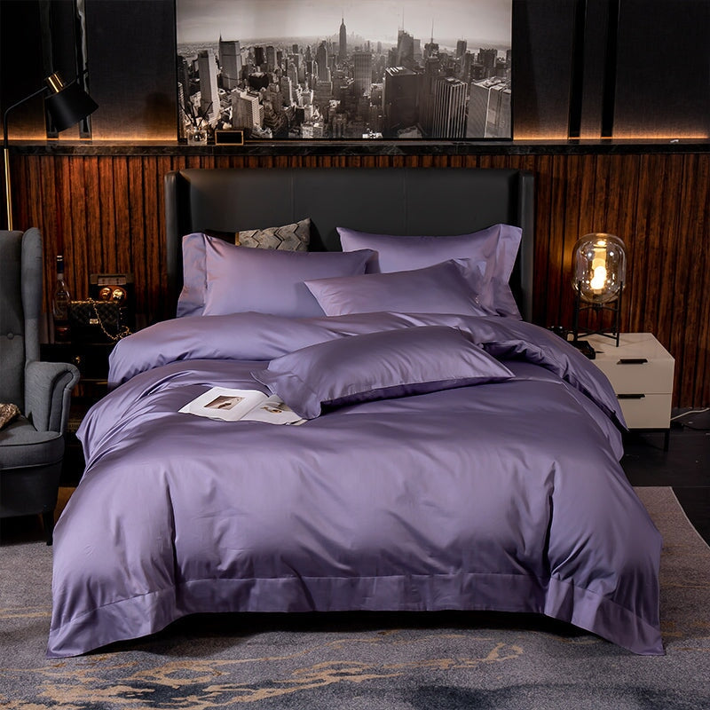 Hotel Lux Purple Egyptian Cotton Duvet Cover Set