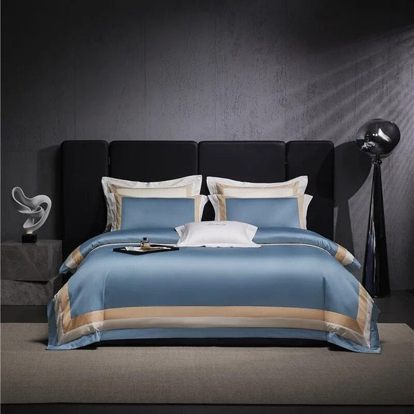 Linear Blue Duvet Cover Set