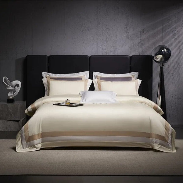 Linear Cream Duvet Cover Set