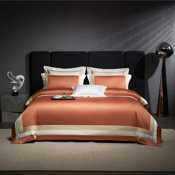 Linear Orange Duvet Cover Set