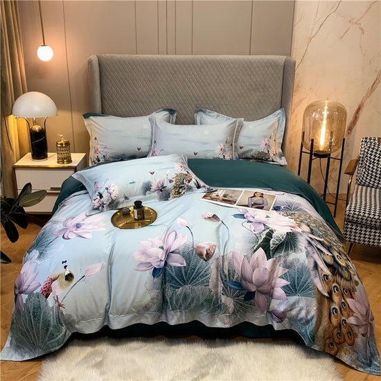 Lotus Blossom Duvet Cover Set (Egyptian Cotton, 500 TC)