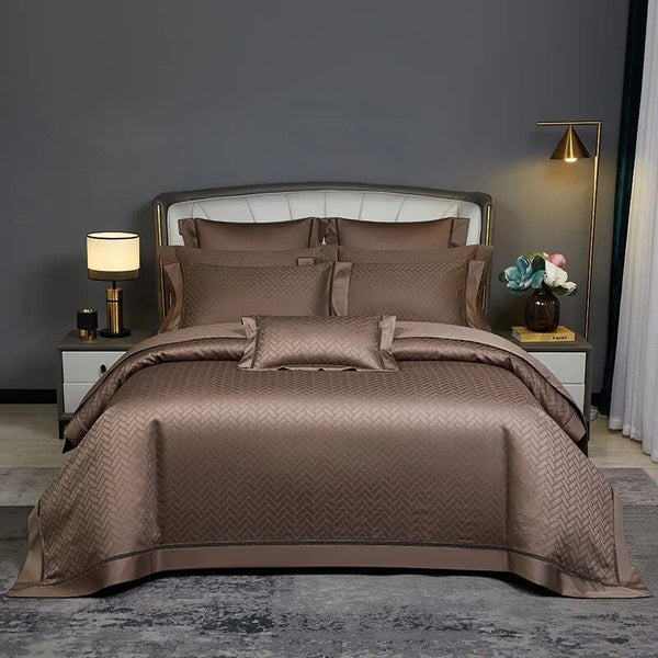 Luxe Brown 1000 TC Duvet Cover Set