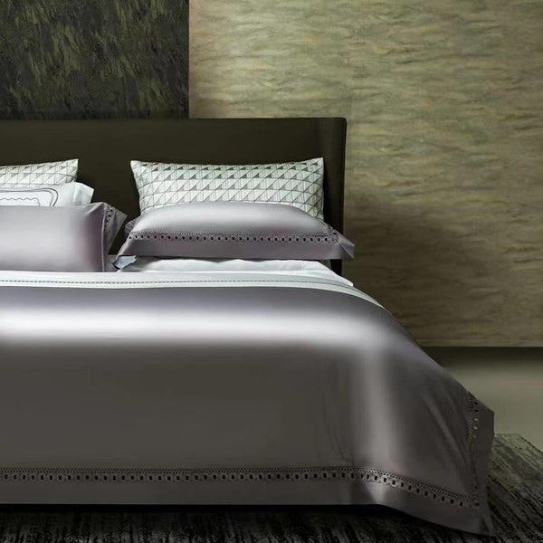 Luxury Links Lilac Grey 1500 TC Egyptian Cotton Duvet Cover Set