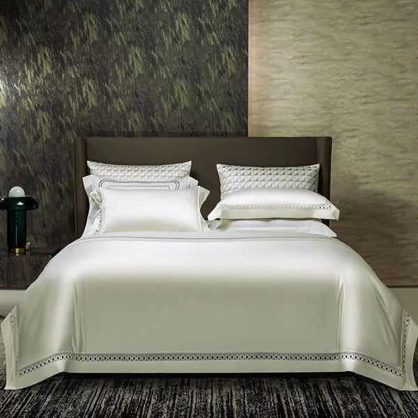 Luxury Links Off-White 1500 TC Egyptian Cotton Duvet Cover Set