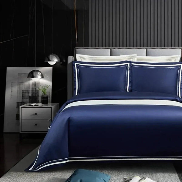 Marlene Navy Blue 1000 TC Duvet Cover Set