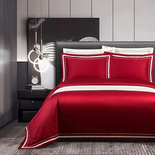 Marlene Red 1000 TC Duvet Cover Set