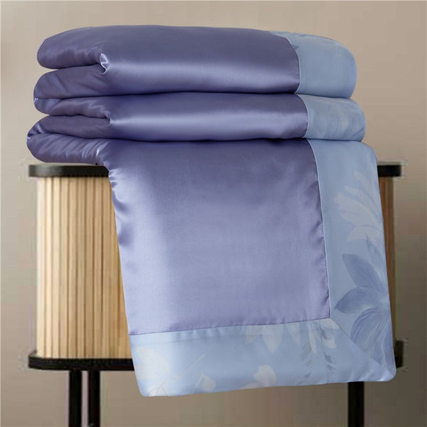 Harmonies Blue Mulberry Silk & Eucalyptus Reversible Blanket