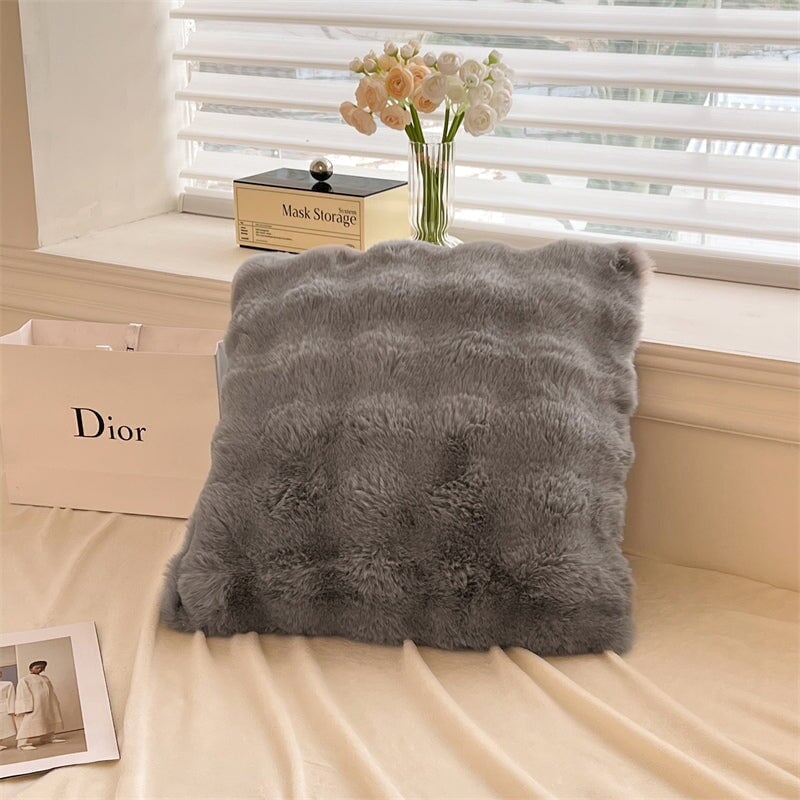 Rabbit Faux-Fur Pillow Covers