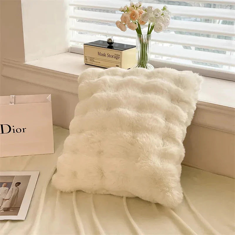 Rabbit Faux-Fur Pillow Covers