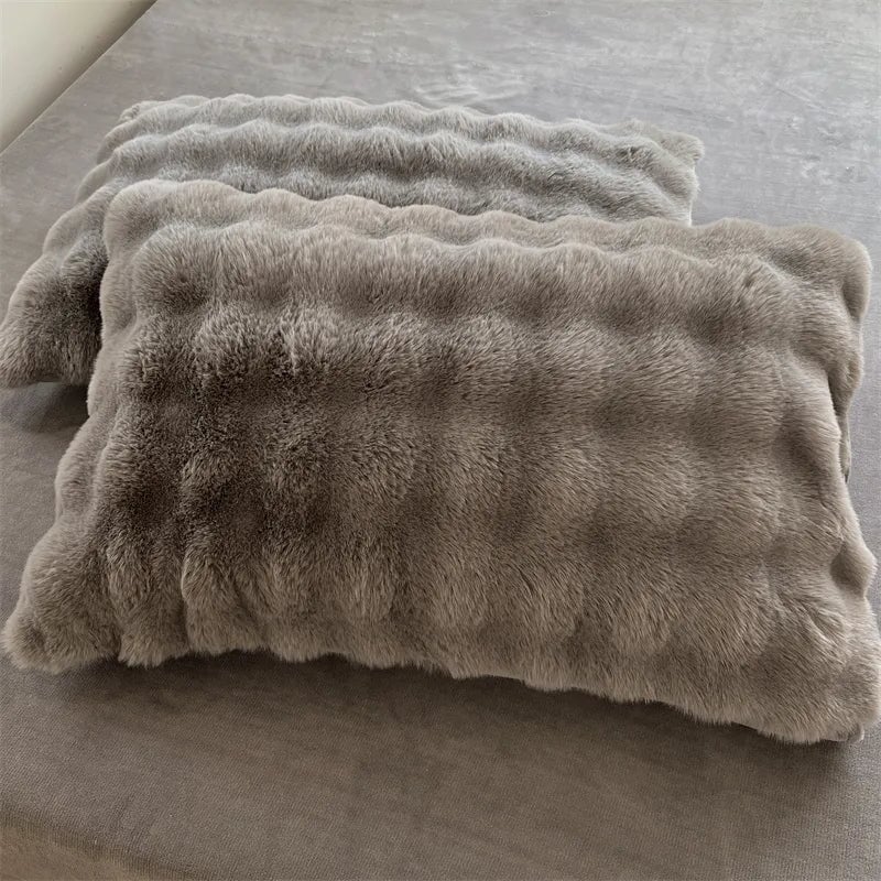 Rabbit Faux-Fur Pillow Covers