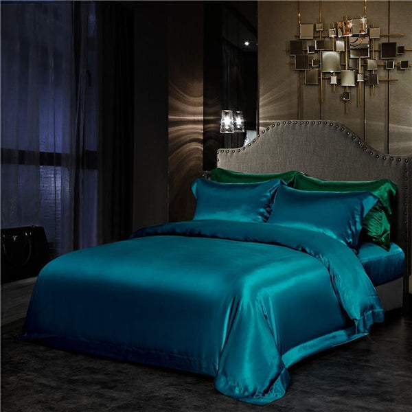 Turquoise 25 Momme Mulberry Silk Bedding Set