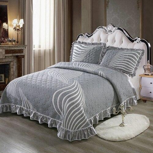 Elise Ruffled Edge Bedspread Set (100% Cotton) Bedding Luxxo 230x250 cm 3 Piece Set 