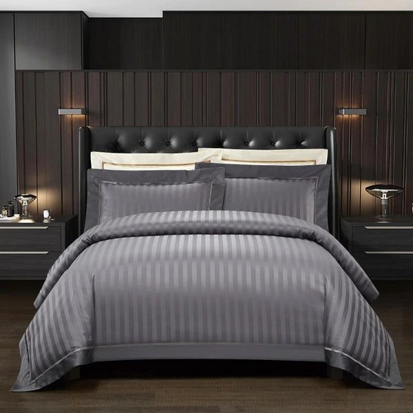 Luxurious 1200-Thread-Count Grey Duvet Cover Set (Egyptian Cotton)